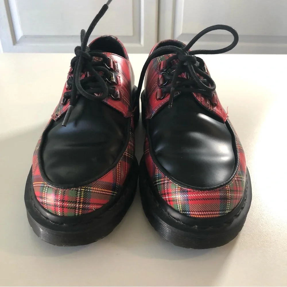 Dr Martens Ramsey River Red Tartan Creepers Womens 7 Rare Punk